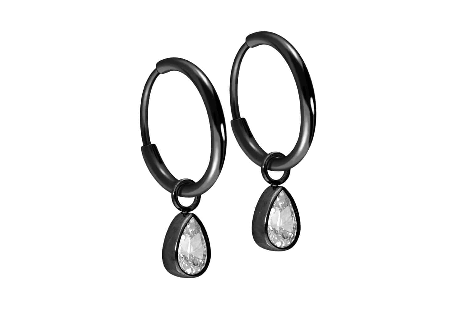 Titan Ohrclicker Creolen KRISTALLTROPFEN von Piercingline